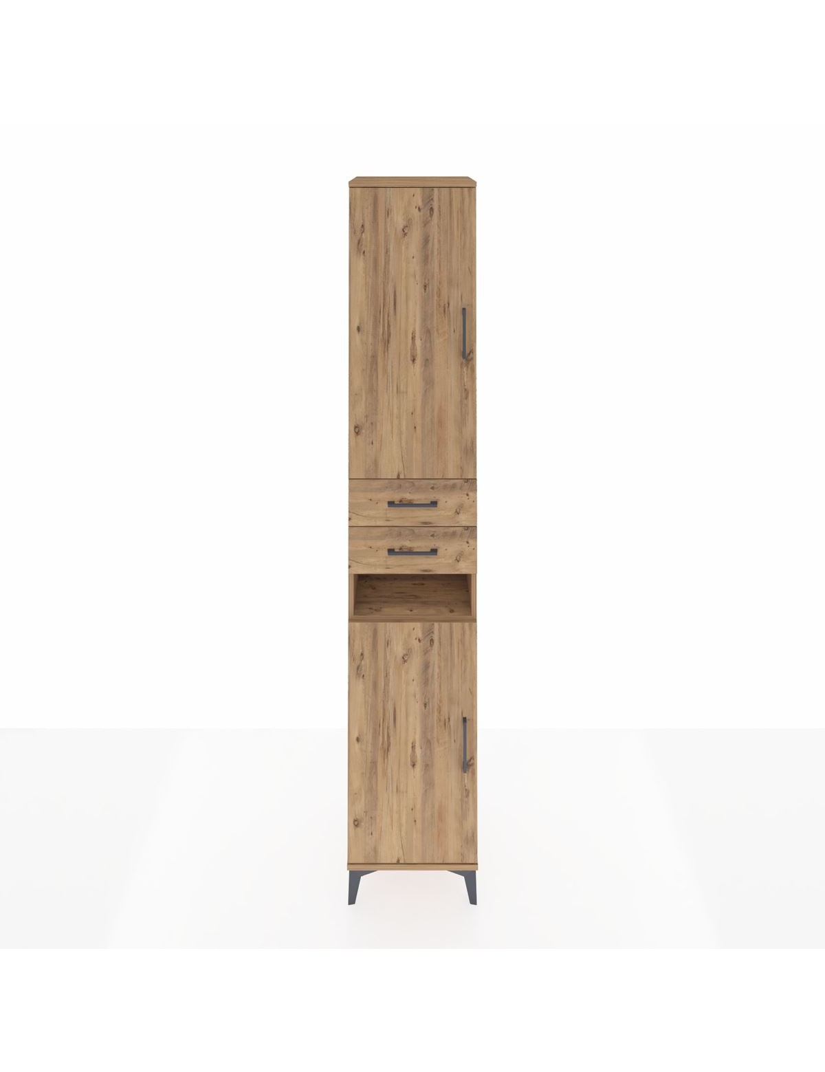 Hyperion Dolap 5 Raflı 2 Çekmeceli 2 Kapaklı 44x44x243 Çam-Çam