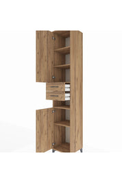 Hyperion Dolap 5 Raflı 2 Çekmeceli 2 Kapaklı 44x44x243 Çam-Çam