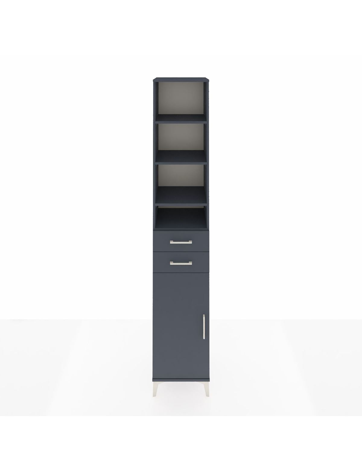 Hyperion Dolap 5 Raflı 2 Çekmeceli Tek Kapaklı 44x44x243 Antrasit-Antrasit