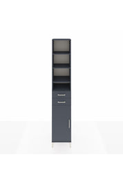 Hyperion Dolap 5 Raflı 2 Çekmeceli Tek Kapaklı 44x44x243 Antrasit-Antrasit