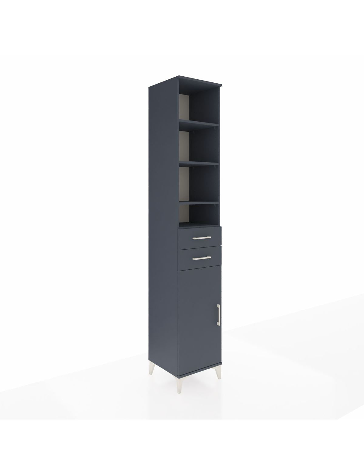 Hyperion Dolap 5 Raflı 2 Çekmeceli Tek Kapaklı 44x44x243 Antrasit-Antrasit