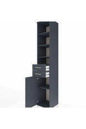 Hyperion Dolap 5 Raflı 2 Çekmeceli Tek Kapaklı 44x44x243 Antrasit-Antrasit