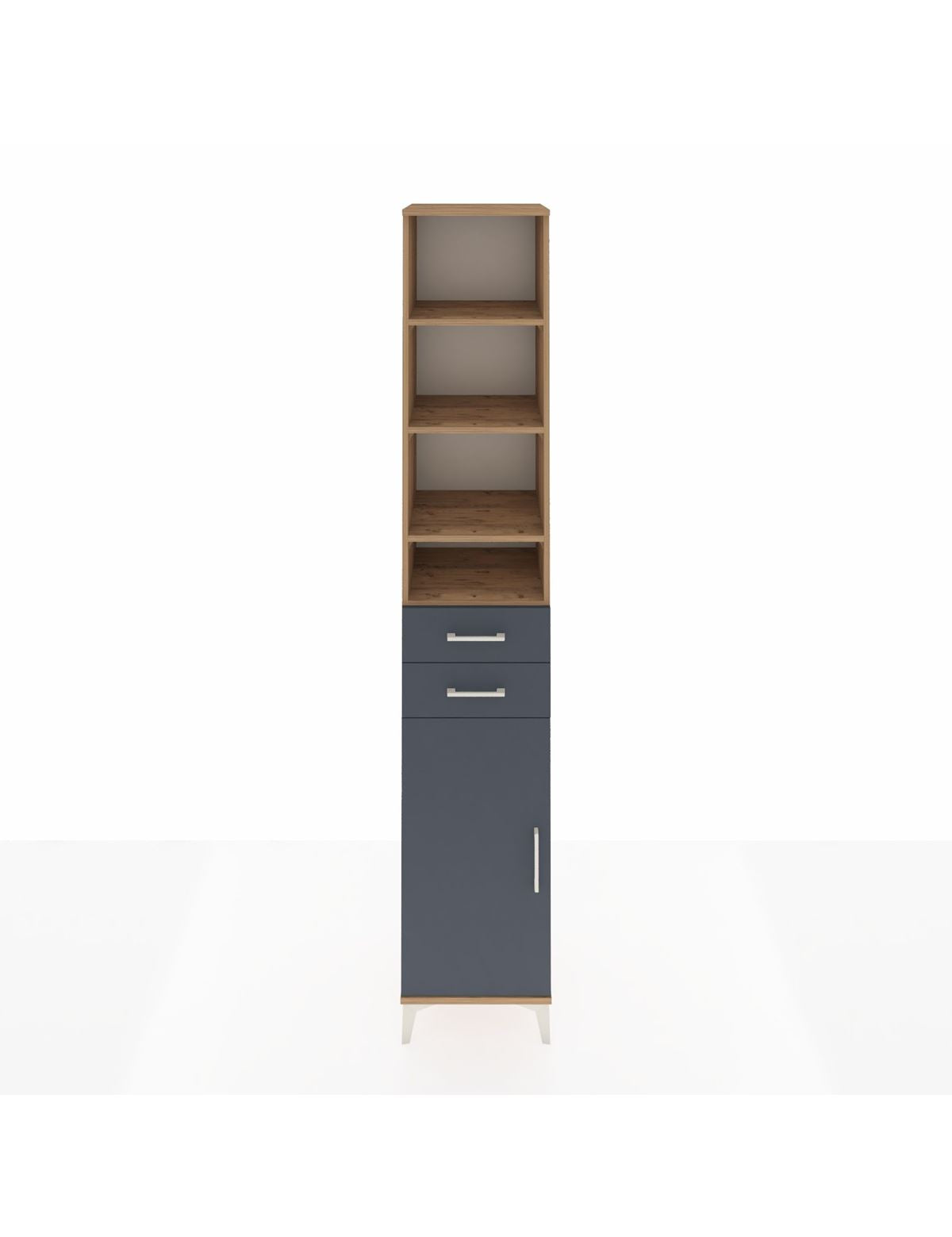 Hyperion Dolap 5 Raflı 2 Çekmeceli Tek Kapaklı 44x44x243 Çam-Antrasit