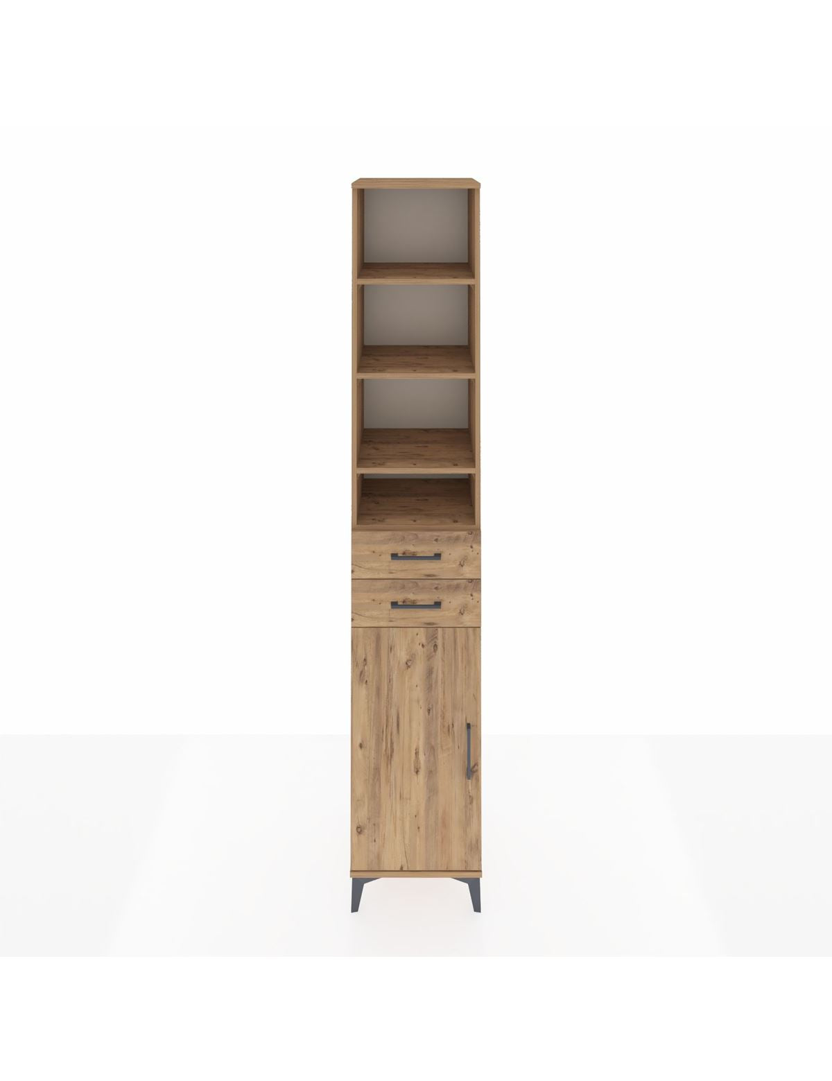 Hyperion Dolap 5 Raflı 2 Çekmeceli Tek Kapaklı 44x44x243 Çam-Çam