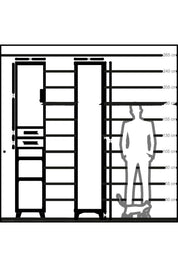Hyperion Dolap 5 Raflı 2 Çekmeceli Tek Kapaklı 44x44x243 Aytaşı-Çam