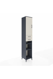 Hyperion Dolap 5 Raflı 2 Çekmeceli Tek Kapaklı 44x44x243 Antrasit-Aytaşı