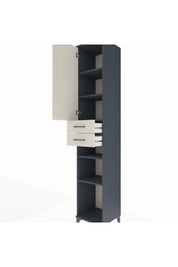 Hyperion Dolap 5 Raflı 2 Çekmeceli Tek Kapaklı 44x44x243 Antrasit-Aytaşı