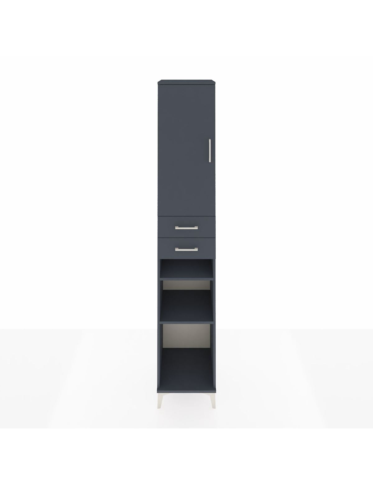 Hyperion Dolap 5 Raflı 2 Çekmeceli Tek Kapaklı 44x44x243 Antrasit-Antrasit