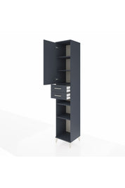 Hyperion Dolap 5 Raflı 2 Çekmeceli Tek Kapaklı 44x44x243 Antrasit-Antrasit