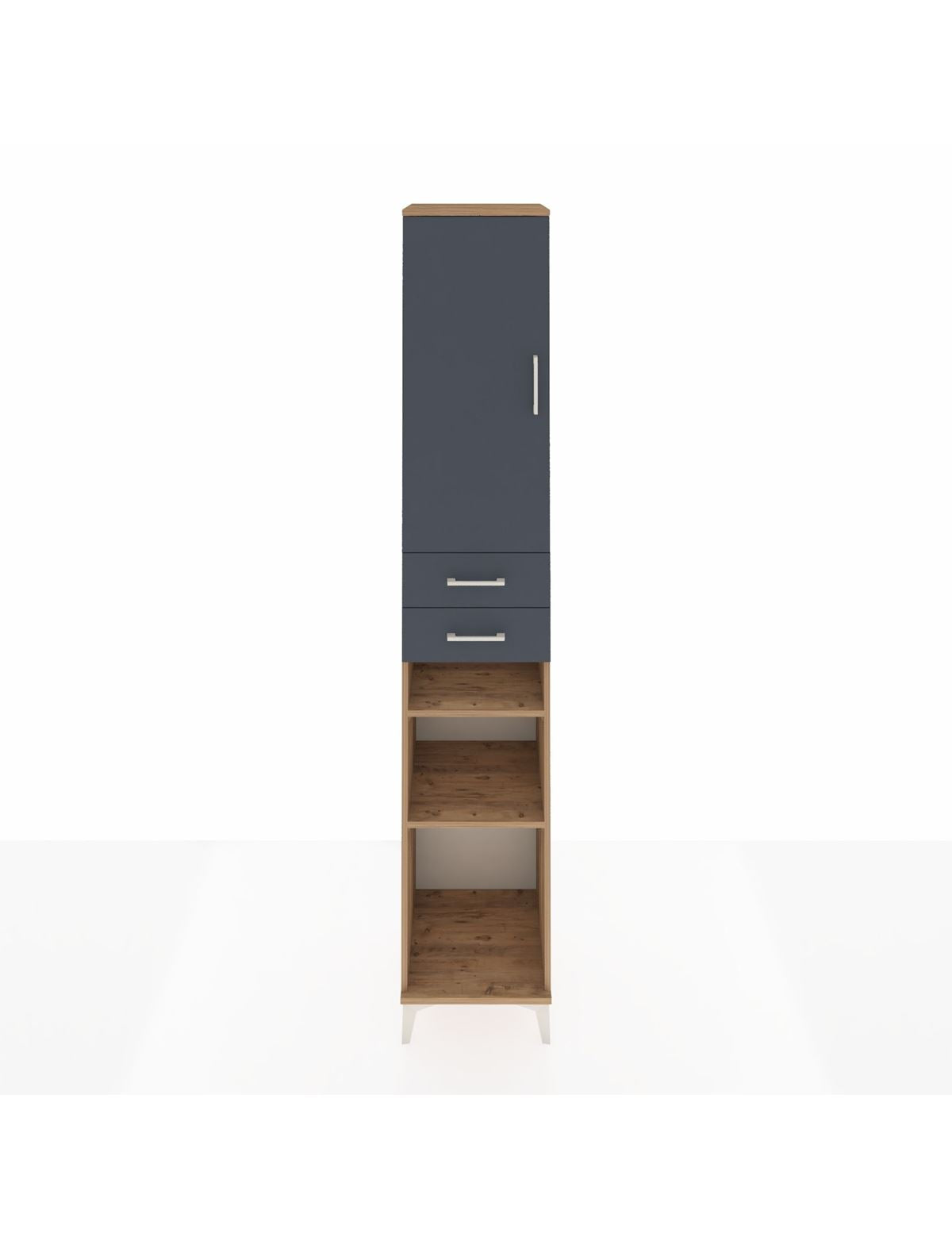 Hyperion Dolap 5 Raflı 2 Çekmeceli Tek Kapaklı 44x44x243 Çam-Antrasit