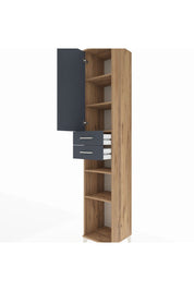 Hyperion Dolap 5 Raflı 2 Çekmeceli Tek Kapaklı 44x44x243 Çam-Antrasit