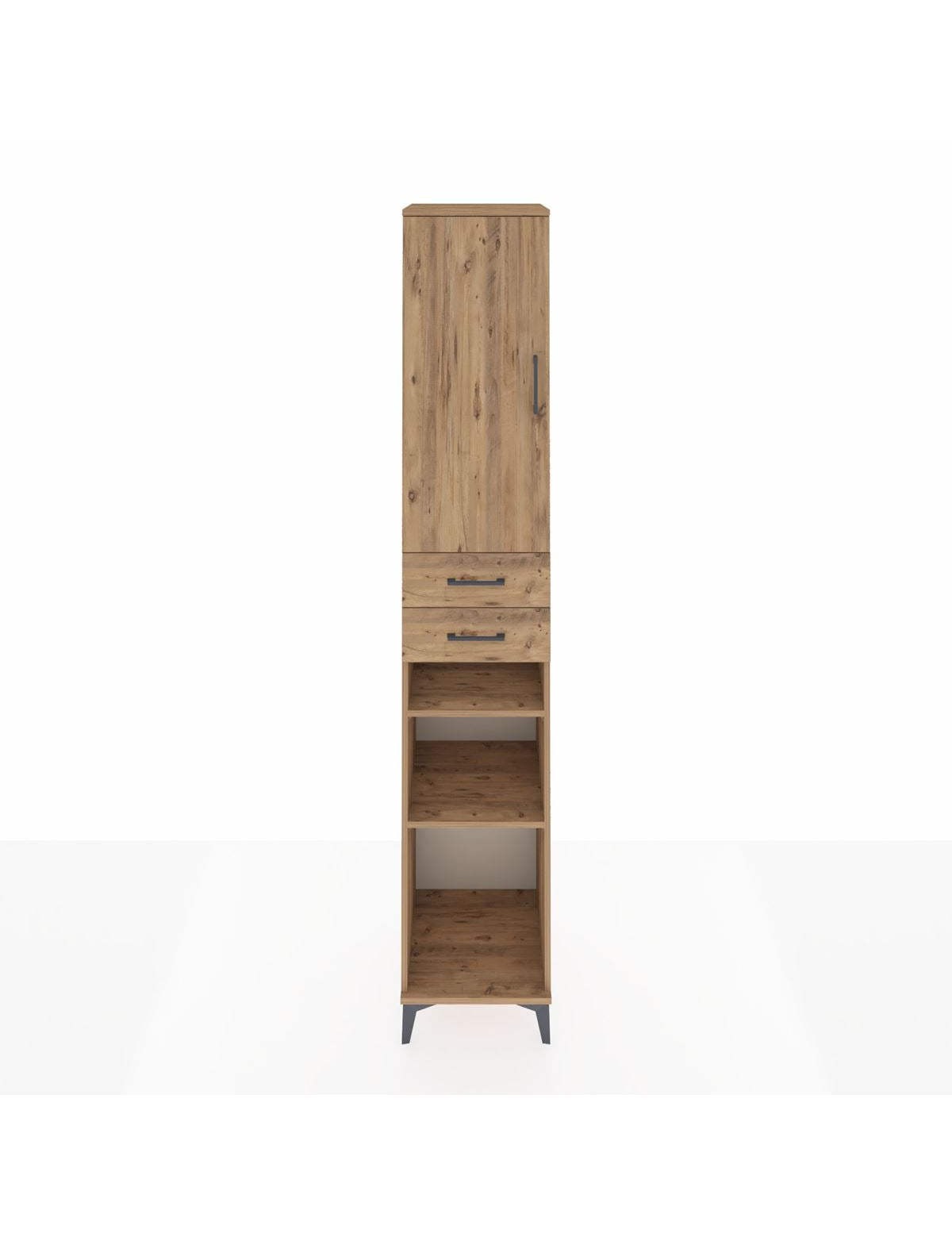 Hyperion Dolap 5 Raflı 2 Çekmeceli Tek Kapaklı 44x44x243 Çam-Çam