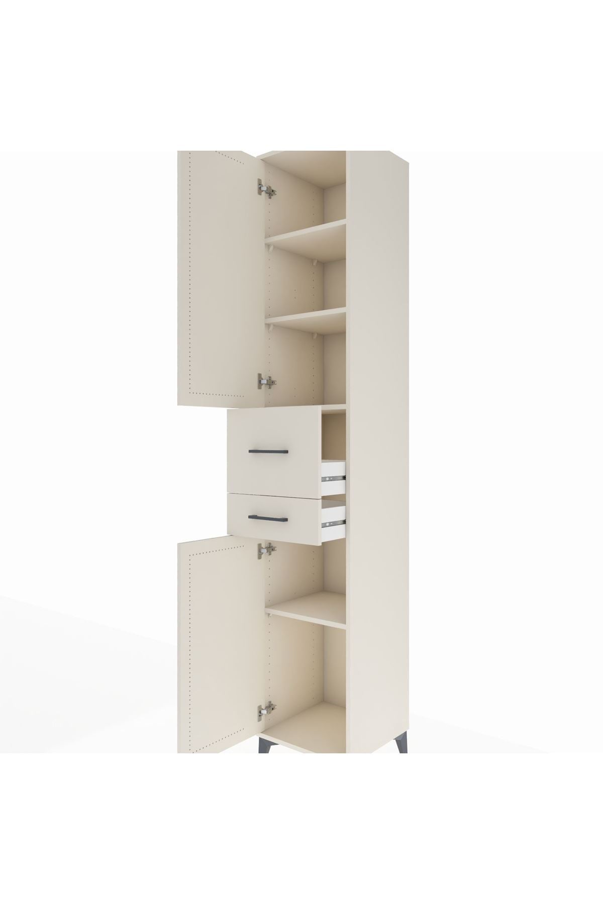 Hyperion Dolap 4 Raflı 2 Çekmeceli 2 Kapaklı 44x44x243 Aytaşı-Aytaşı