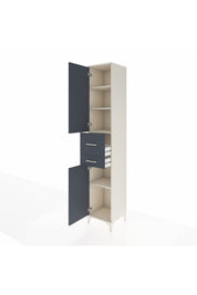 Hyperion Dolap 4 Raflı 2 Çekmeceli 2 Kapaklı 44x44x243 Aytaşı-Antrasit