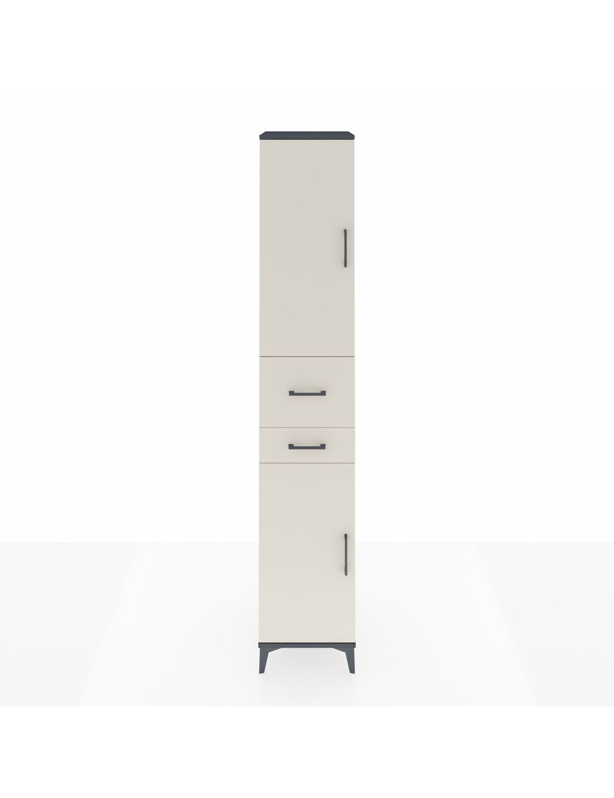 Hyperion Dolap 4 Raflı 2 Çekmeceli 2 Kapaklı 44x44x243 Antrasit-Aytaşı