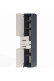 Hyperion Dolap 4 Raflı 2 Çekmeceli 2 Kapaklı 44x44x243 Antrasit-Aytaşı