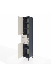 Hyperion Dolap 4 Raflı 2 Çekmeceli 2 Kapaklı 44x44x243 Antrasit-Aytaşı