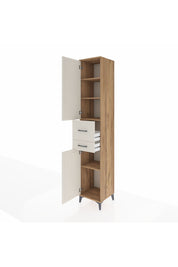 Hyperion Dolap 4 Raflı 2 Çekmeceli 2 Kapaklı 44x44x243 Çam-Aytaşı