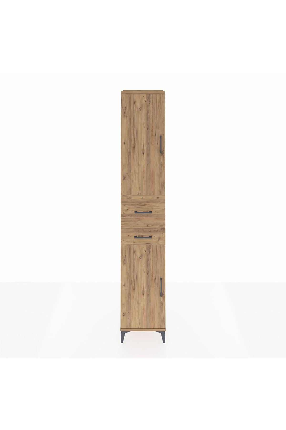 Hyperion Dolap 4 Raflı 2 Çekmeceli 2 Kapaklı 44x44x243 Çam-Çam