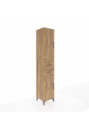 Hyperion Dolap 4 Raflı 2 Çekmeceli 2 Kapaklı 44x44x243 Çam-Çam