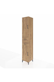 Hyperion Dolap 4 Raflı 2 Çekmeceli 2 Kapaklı 44x44x243 Çam-Çam