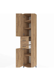 Hyperion Dolap 4 Raflı 2 Çekmeceli 2 Kapaklı 44x44x243 Çam-Çam
