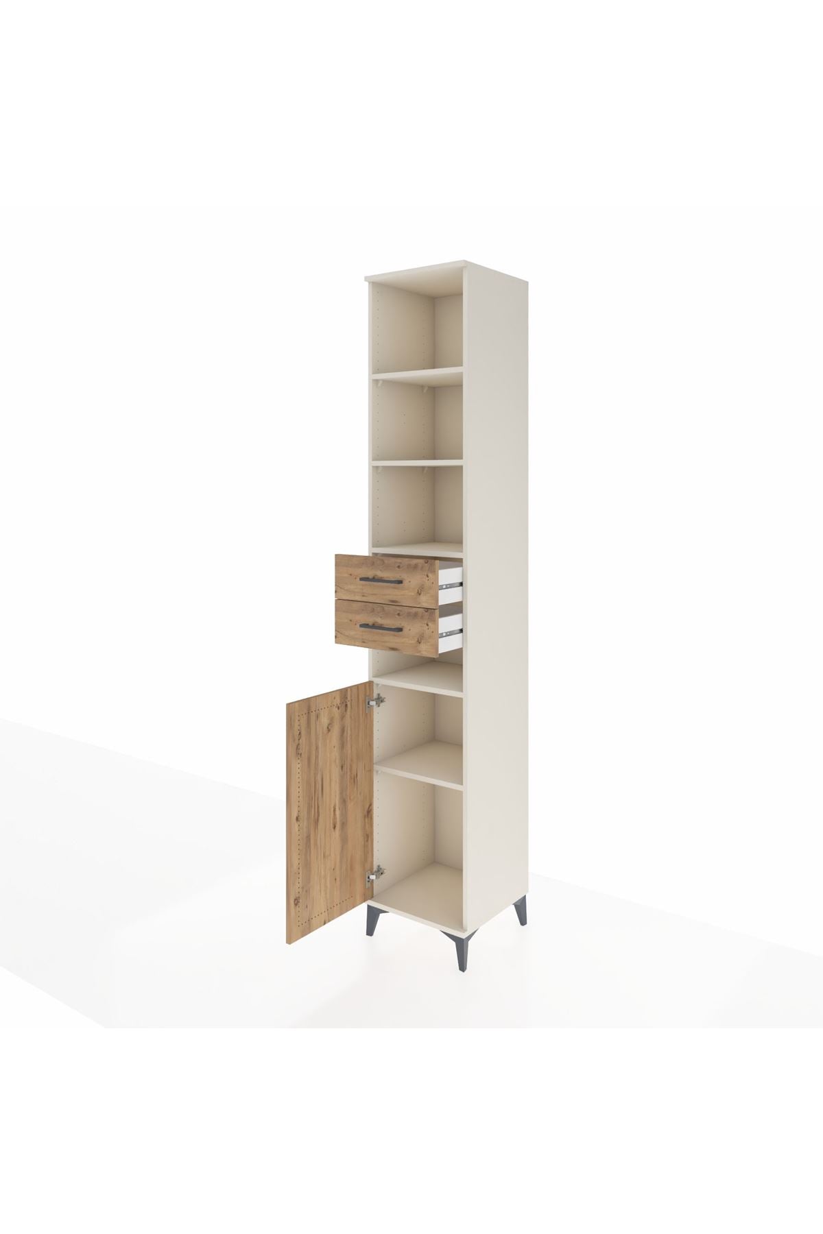 Hyperion Dolap 5 Raflı 2 Çekmeceli Tek Kapaklı 44x44x243 Aytaşı-Çam