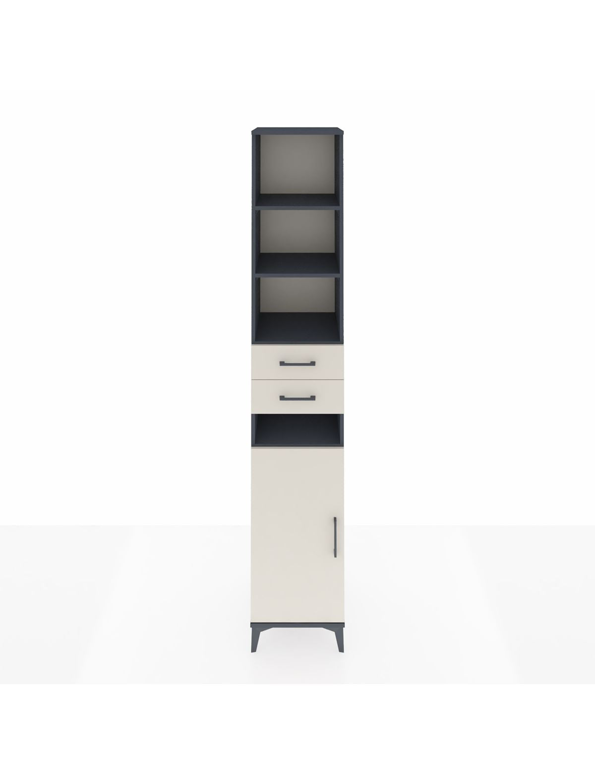 Hyperion Dolap 5 Raflı 2 Çekmeceli Tek Kapaklı 44x44x243 Antrasit-Aytaşı