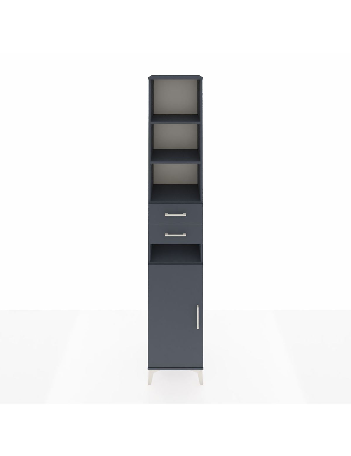 Hyperion Dolap 5 Raflı 2 Çekmeceli Tek Kapaklı 44x44x243 Antrasit-Antrasit