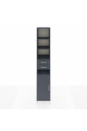 Hyperion Dolap 5 Raflı 2 Çekmeceli Tek Kapaklı 44x44x243 Antrasit-Antrasit