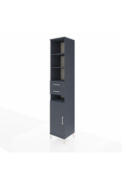 Hyperion Dolap 5 Raflı 2 Çekmeceli Tek Kapaklı 44x44x243 Antrasit-Antrasit