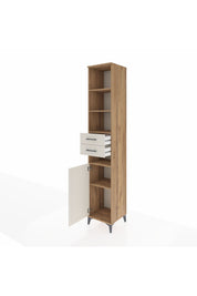 Hyperion Dolap 5 Raflı 2 Çekmeceli Tek Kapaklı 44x44x243 Çam-Aytaşı