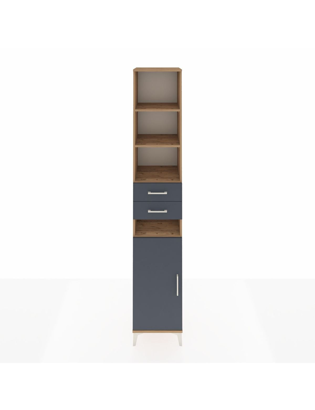 Hyperion Dolap 5 Raflı 2 Çekmeceli Tek Kapaklı 44x44x243 Çam-Antrasit