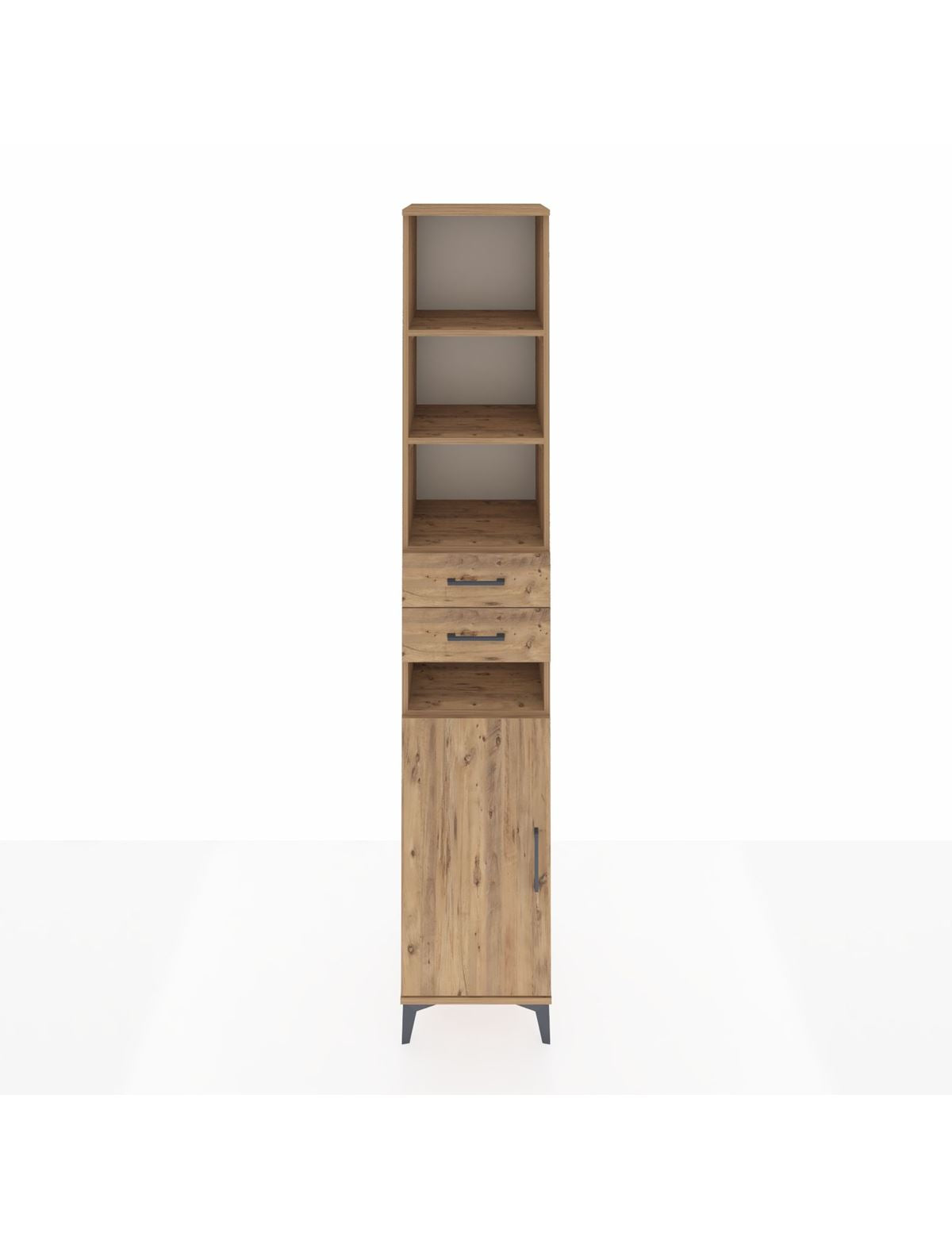 Hyperion Dolap 5 Raflı 2 Çekmeceli Tek Kapaklı 44x44x243 Çam-Çam