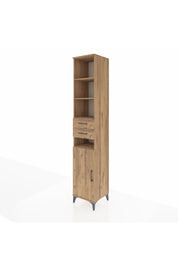 Hyperion Dolap 5 Raflı 2 Çekmeceli Tek Kapaklı 44x44x243 Çam-Çam