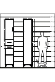 Hyperion Dolap 4 Raflı 2 Çekmeceli Tek Kapaklı 44x44x243 Aytaşı-Aytaşı