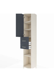 Hyperion Dolap 4 Raflı 2 Çekmeceli Tek Kapaklı 44x44x243 Aytaşı-Antrasit