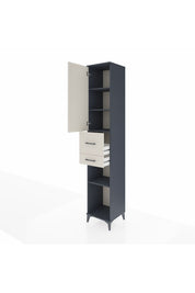 Hyperion Dolap 4 Raflı 2 Çekmeceli Tek Kapaklı 44x44x243 Antrasit-Aytaşı