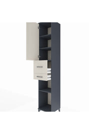 Hyperion Dolap 4 Raflı 2 Çekmeceli Tek Kapaklı 44x44x243 Antrasit-Aytaşı