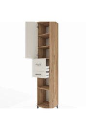 Hyperion Dolap 4 Raflı 2 Çekmeceli Tek Kapaklı 44x44x243 Çam-Aytaşı