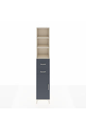 Hyperion Dolap 4 Raflı 2 Çekmeceli Tek Kapaklı 44x44x243 Aytaşı-Antrasit