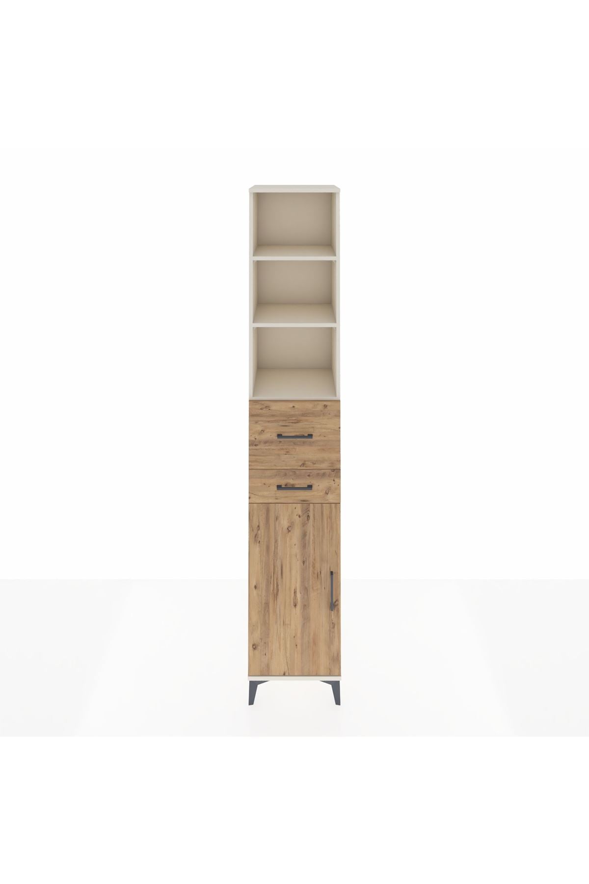 Hyperion Dolap 4 Raflı 2 Çekmeceli Tek Kapaklı 44x44x243 Aytaşı-Çam