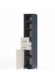 Hyperion Dolap 4 Raflı 2 Çekmeceli Tek Kapaklı 44x44x243 Antrasit-Aytaşı