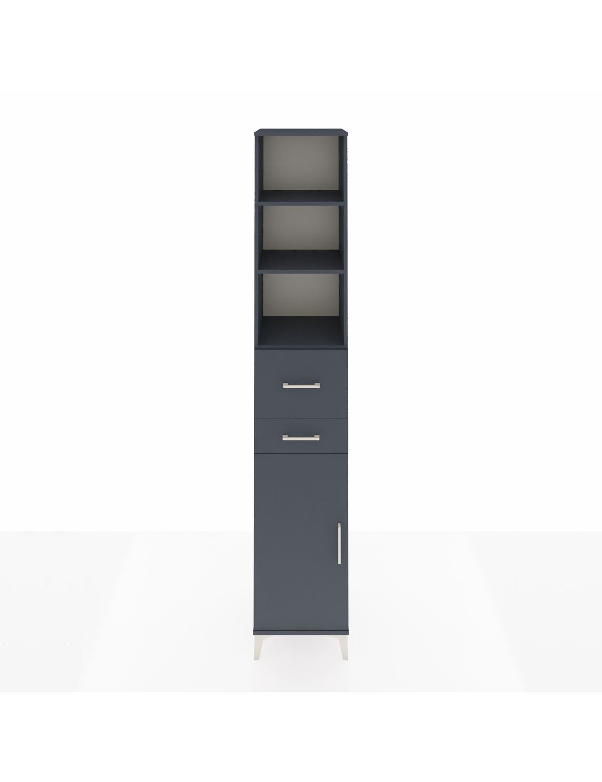 Hyperion Dolap 4 Raflı 2 Çekmeceli Tek Kapaklı 44x44x243 Antrasit-Antrasit