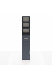 Hyperion Dolap 4 Raflı 2 Çekmeceli Tek Kapaklı 44x44x243 Antrasit-Antrasit