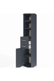 Hyperion Dolap 4 Raflı 2 Çekmeceli Tek Kapaklı 44x44x243 Antrasit-Antrasit