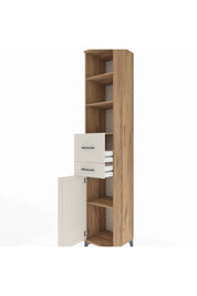 Hyperion Dolap 4 Raflı 2 Çekmeceli Tek Kapaklı 44x44x243 Çam-Aytaşı