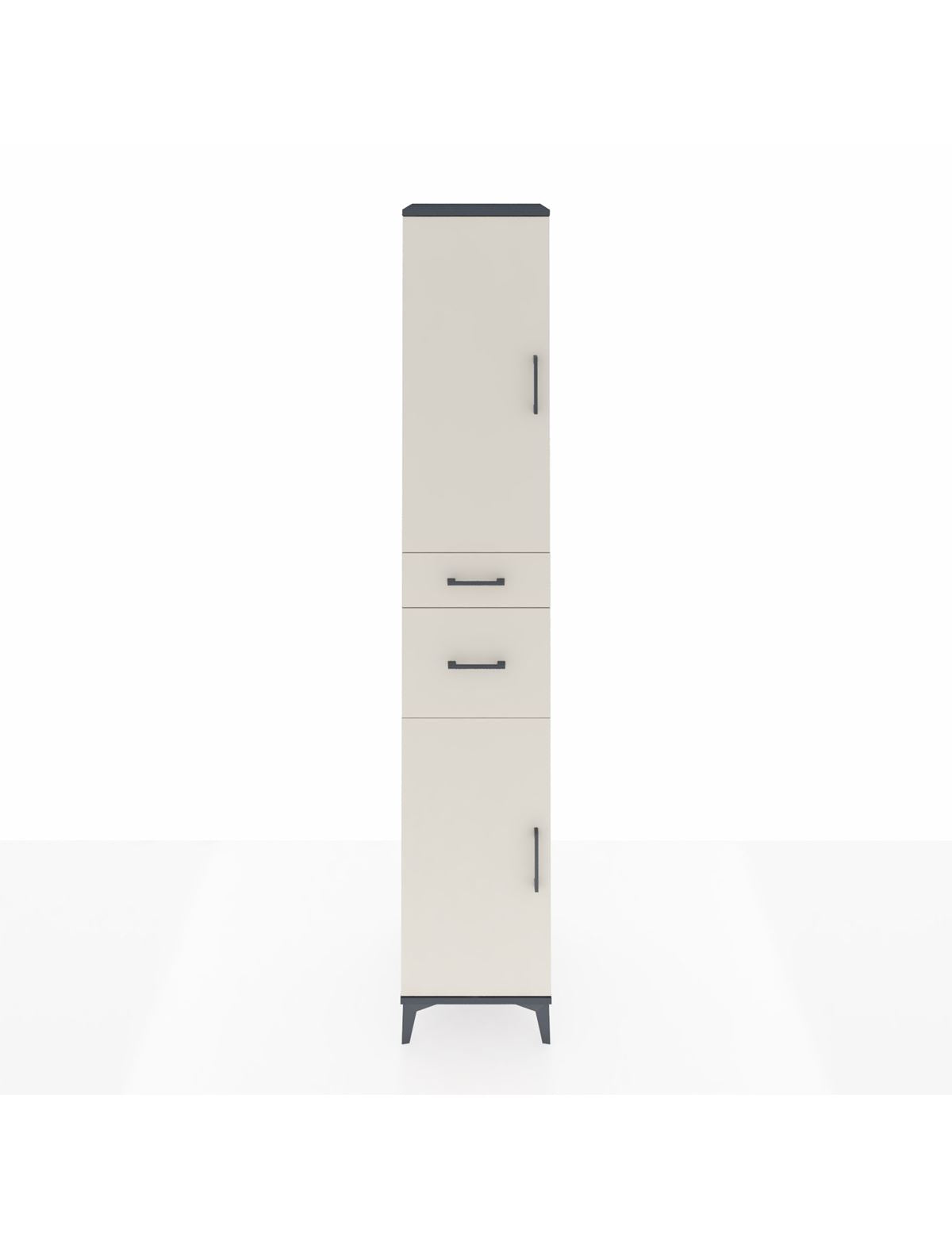 Hyperion Dolap 4 Raflı 2 Çekmeceli 2 Kapaklı 44x44x243 Antrasit-Aytaşı