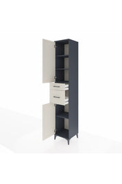 Hyperion Dolap 4 Raflı 2 Çekmeceli 2 Kapaklı 44x44x243 Antrasit-Aytaşı