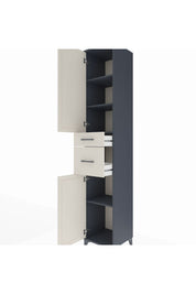 Hyperion Dolap 4 Raflı 2 Çekmeceli 2 Kapaklı 44x44x243 Antrasit-Aytaşı